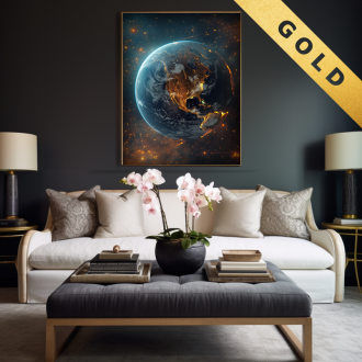 Obraz Planeta Ziemia Złoto Abstrakcja