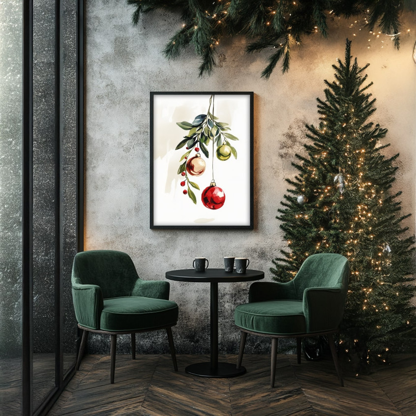 Obraz Świąteczna Jemioła Mistletoe Christmas