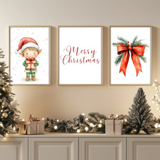 Obraz Święta Czerwona Kokarda Red Bow Christmas