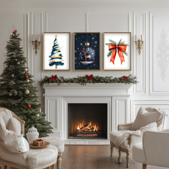 Obraz Święta Czerwona Kokarda Red Bow Christmas